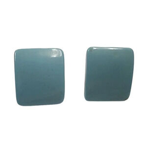 Vintage Green Rectangle Stud Earrings